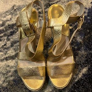 Michael Kors gold wedge sandal